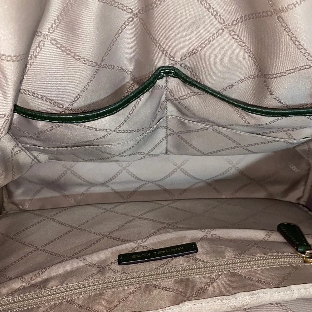 Michael Kors Slater Large Pebbled Leather Backpack Moss 30T0G04B7L